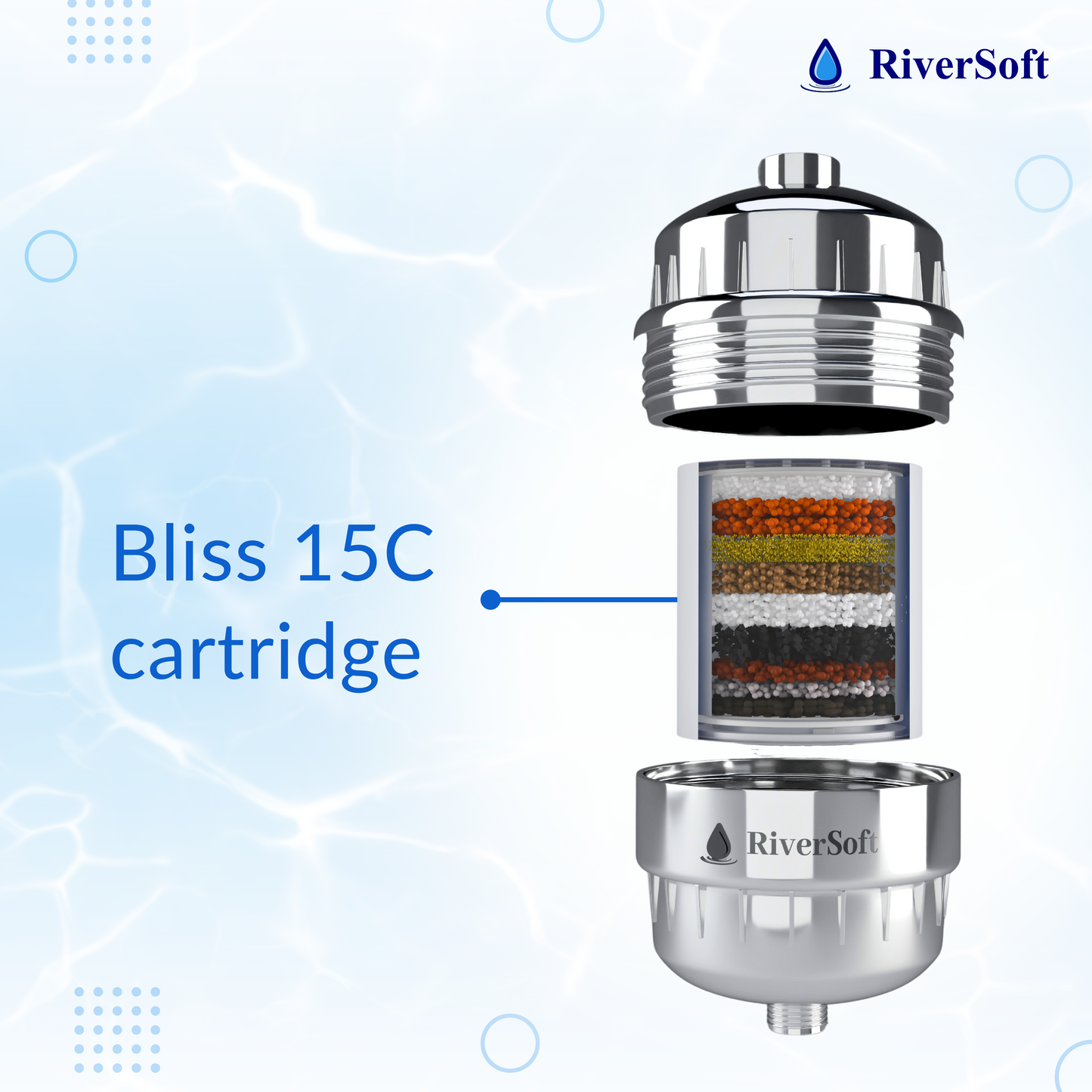 Bliss 15 shower and tap filter for hard water with 15 stage | For higher hardness | New model