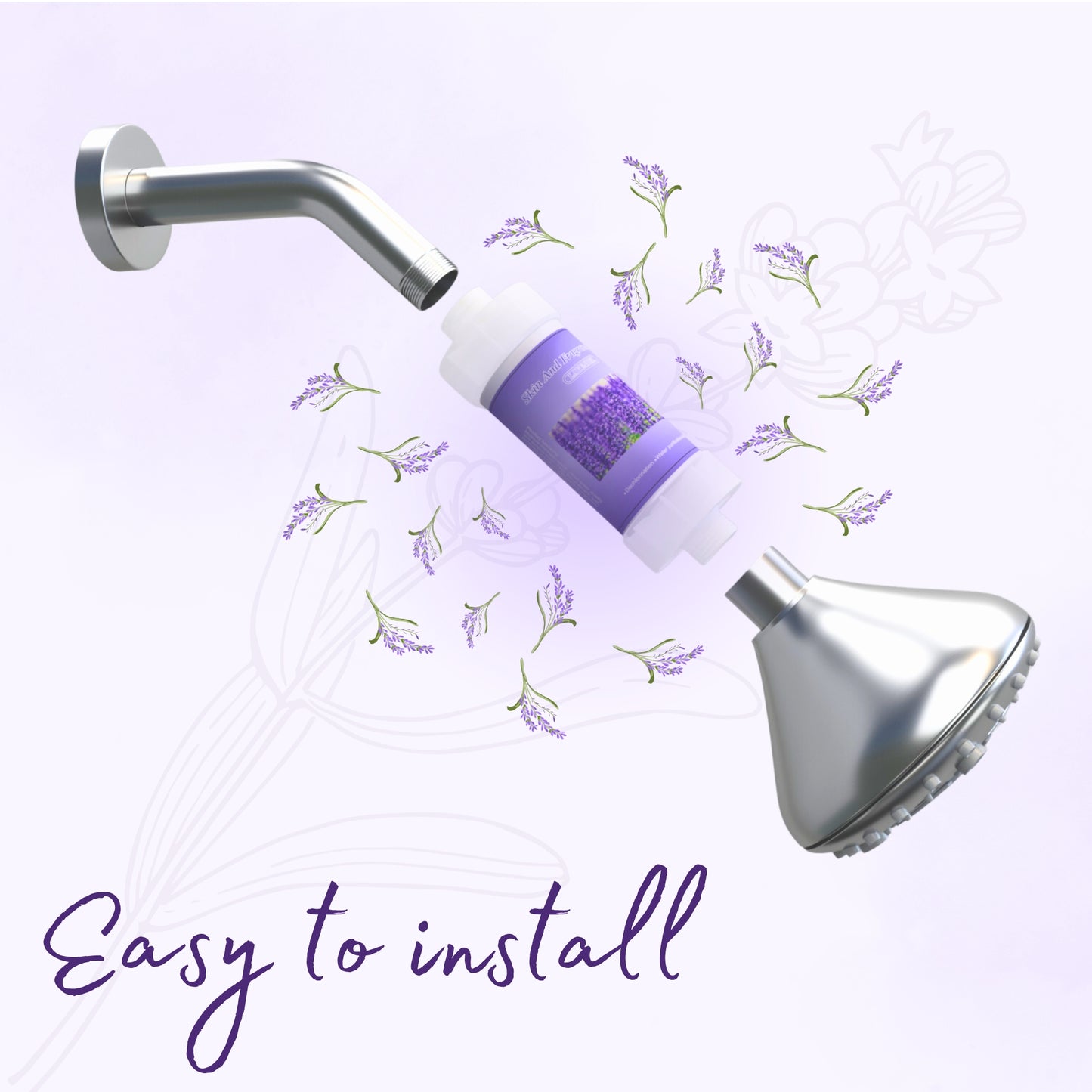Fragrance Shower filter for hard water and chlorine with Skin and Fragrance filter | Lavender Fragrance | Removes odor