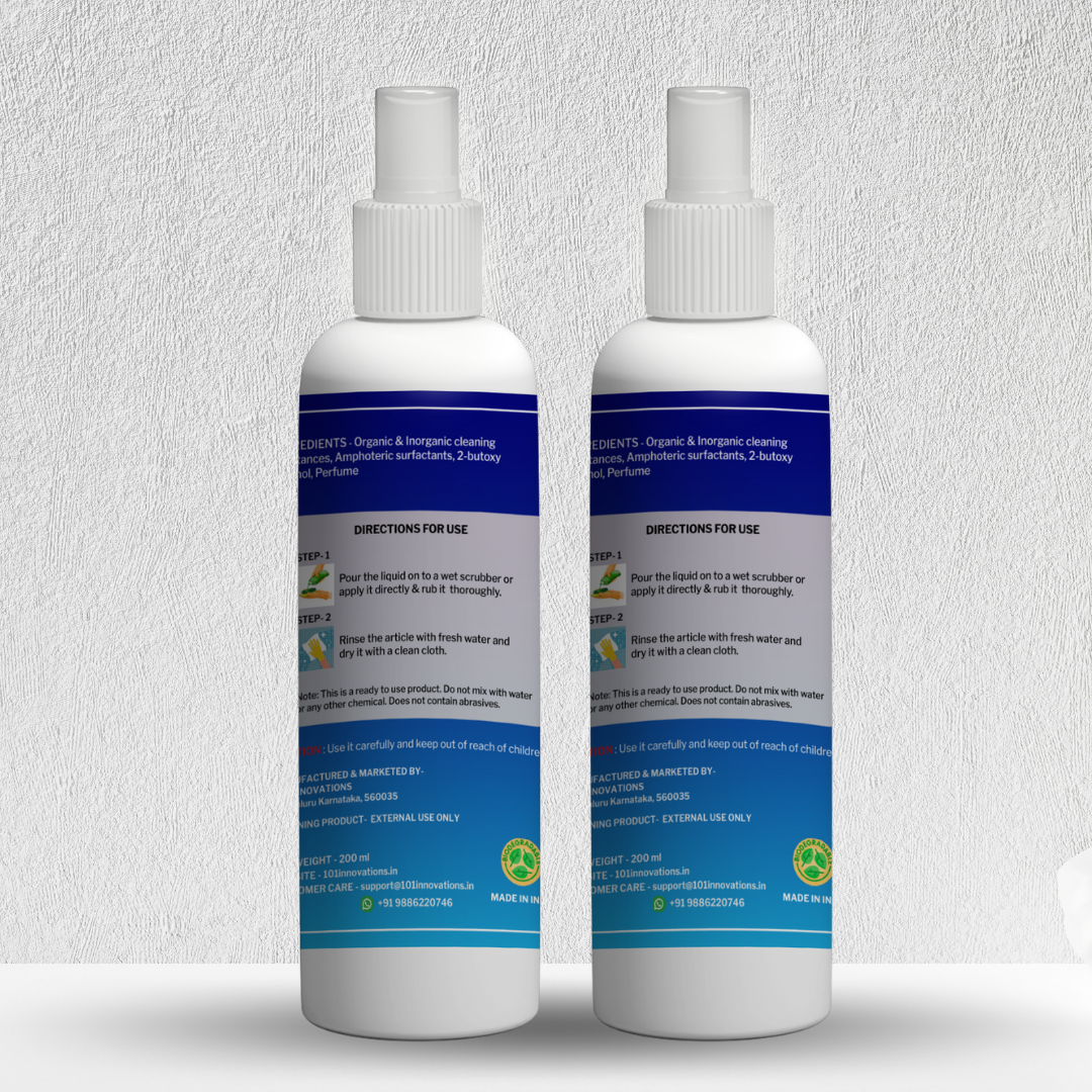 RiverSoft Sparkle Hardwater Scale Remover Liquid Spray for Faucets | Glass widows | Tiles | Showers | Bathroom Fixtures (200ML,Pack of 2)