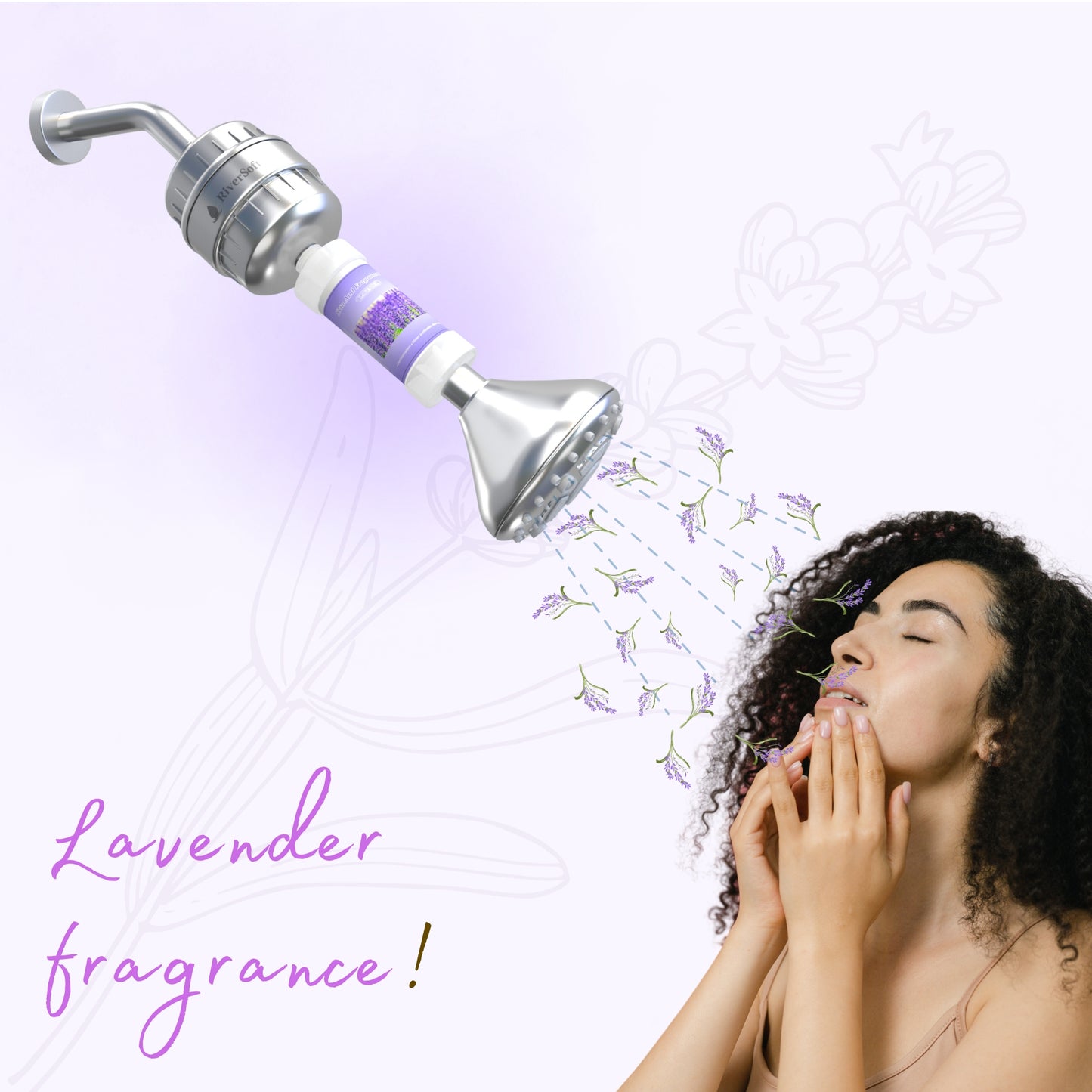 Fragrance Shower filter for hard water and chlorine with Skin and Fragrance filter | Lavender Fragrance | Removes odor