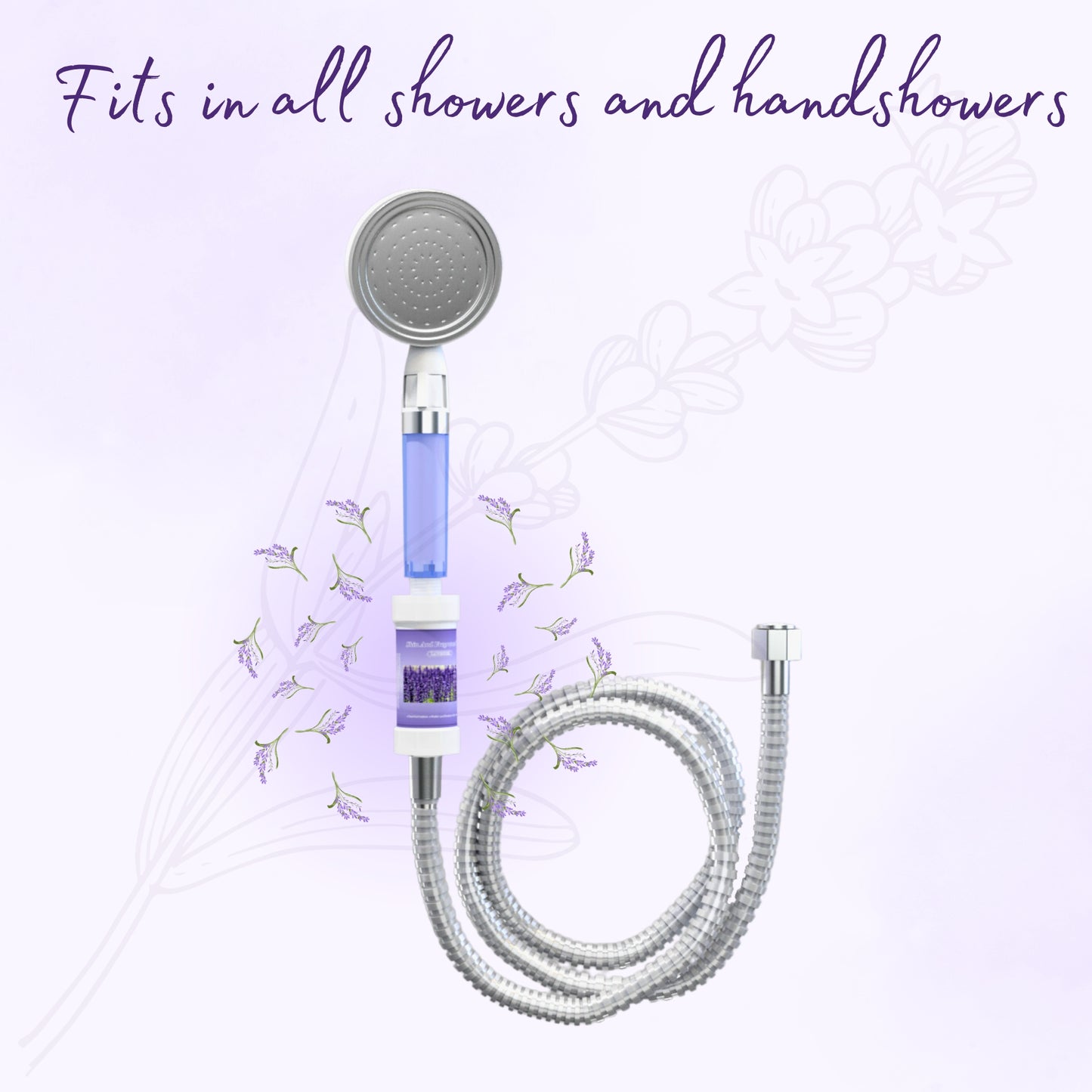 Fragrance Shower filter for hard water and chlorine with Skin and Fragrance filter | Lavender Fragrance | Removes odor