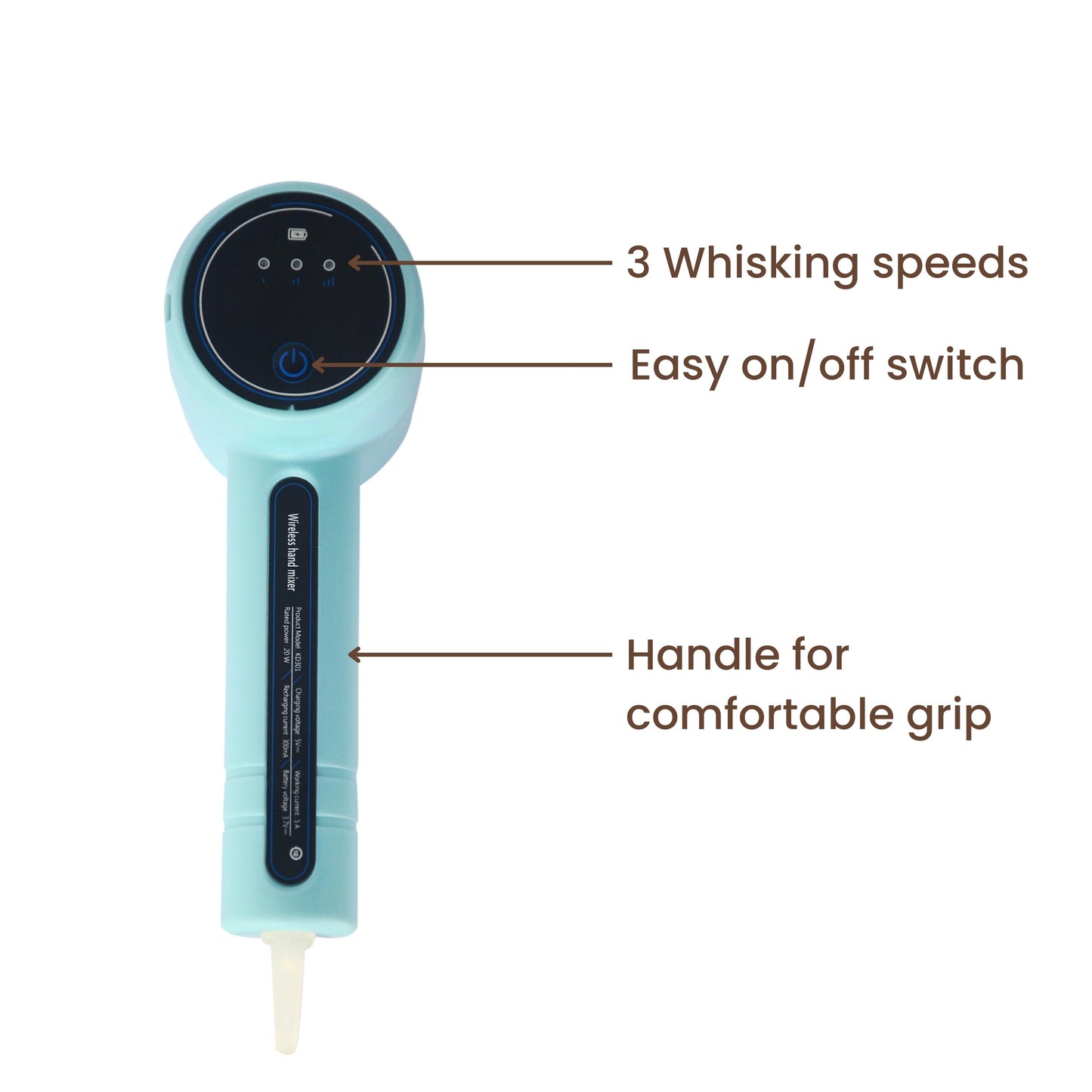 HBL-B Hand Blender Wireless for Cake Making & Whipping Cream with 3 Speed Control