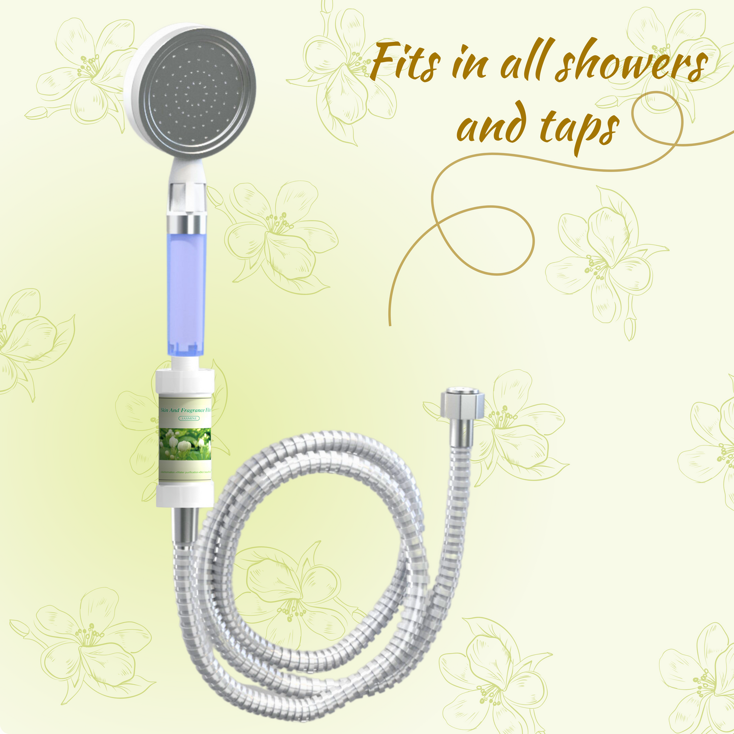 Jasmine shower filter for hard water and chlorine | (Jasmine Fragrance)