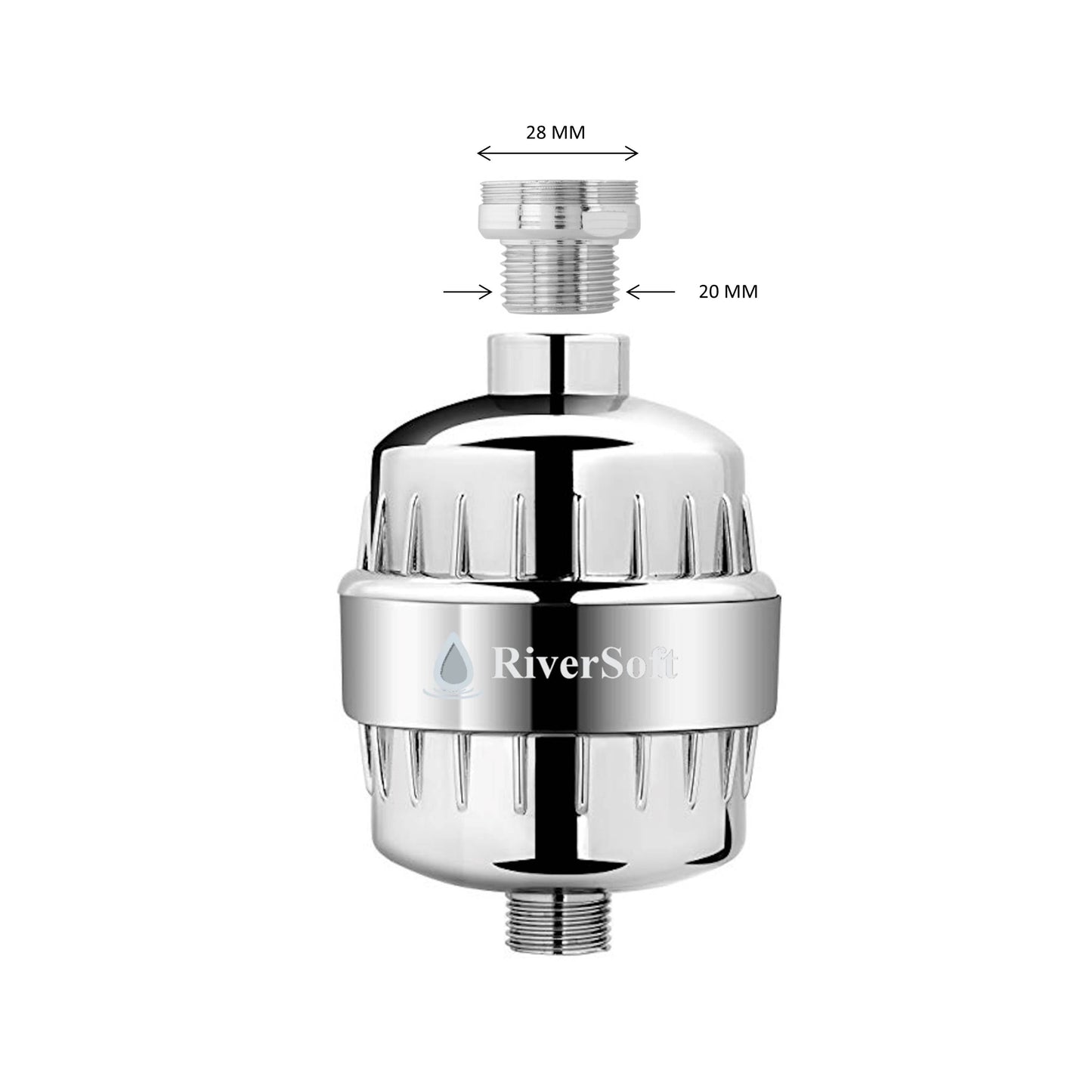 RiverSoft Tap Aerator Adaptor for Shower and tap filter Male 28 MM (Chrome)