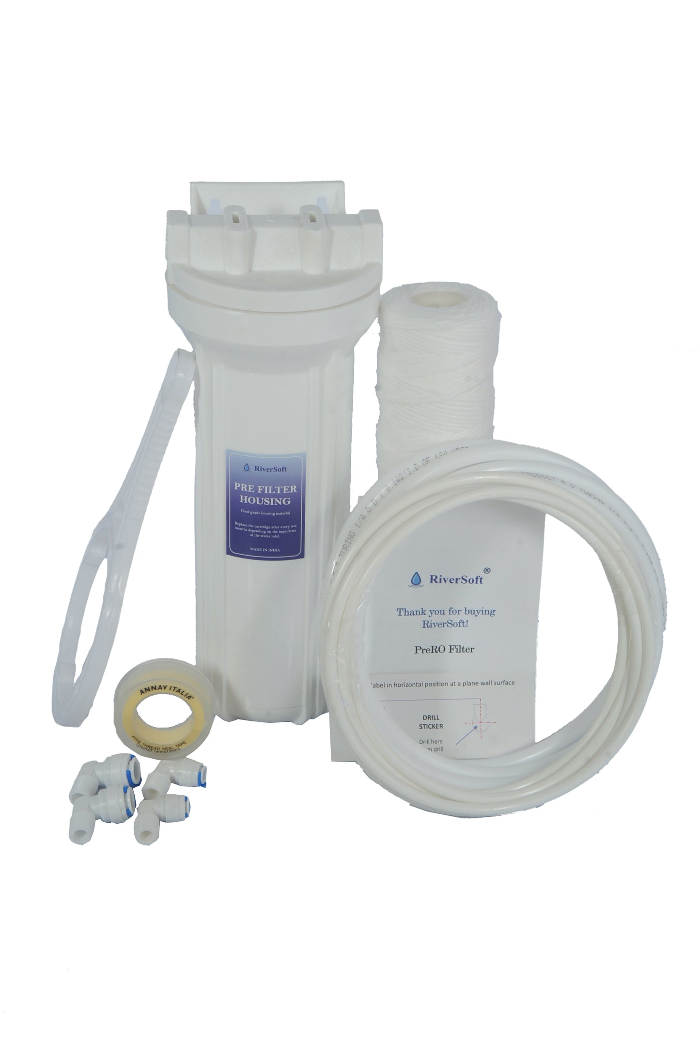 PreRO-YWC Prefilter with yarn wound cartridge | All installation accessories included | Fits in all purifiers