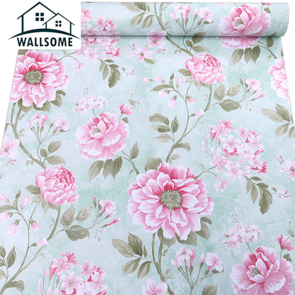 Wallsome HB-500 Hibiscus Bloom Self Adhesive Wallpaper for Living Room | Kitchen | Bedroom (45 x 500 cm)