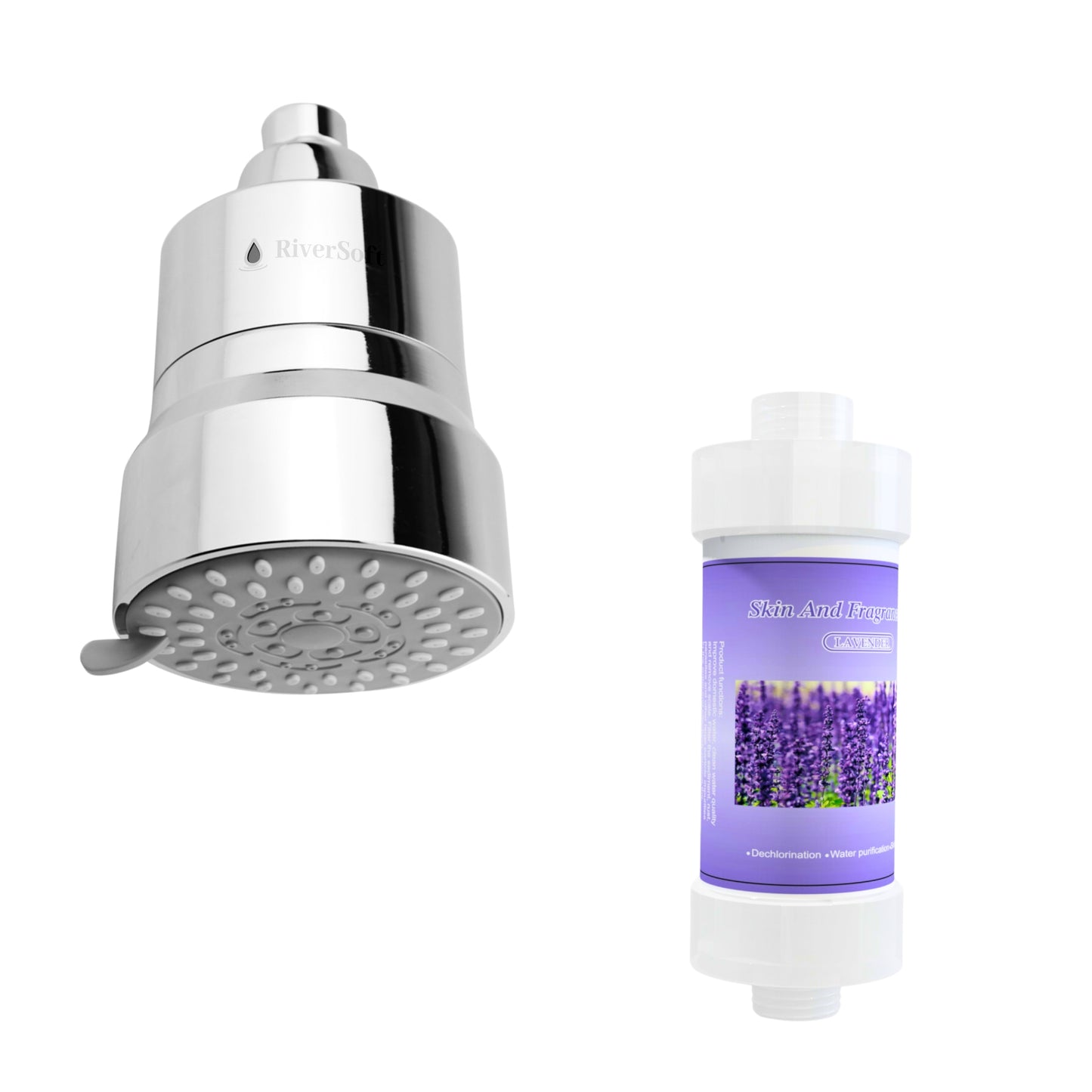 Combo pack DIVA-03 Diva-03 Shower Filter with Lavender Fragrance Filter| 3 Mode Spray Setting | Water Softener for Bathroom | Hard Water Filter (Chrome, Pack of 1)