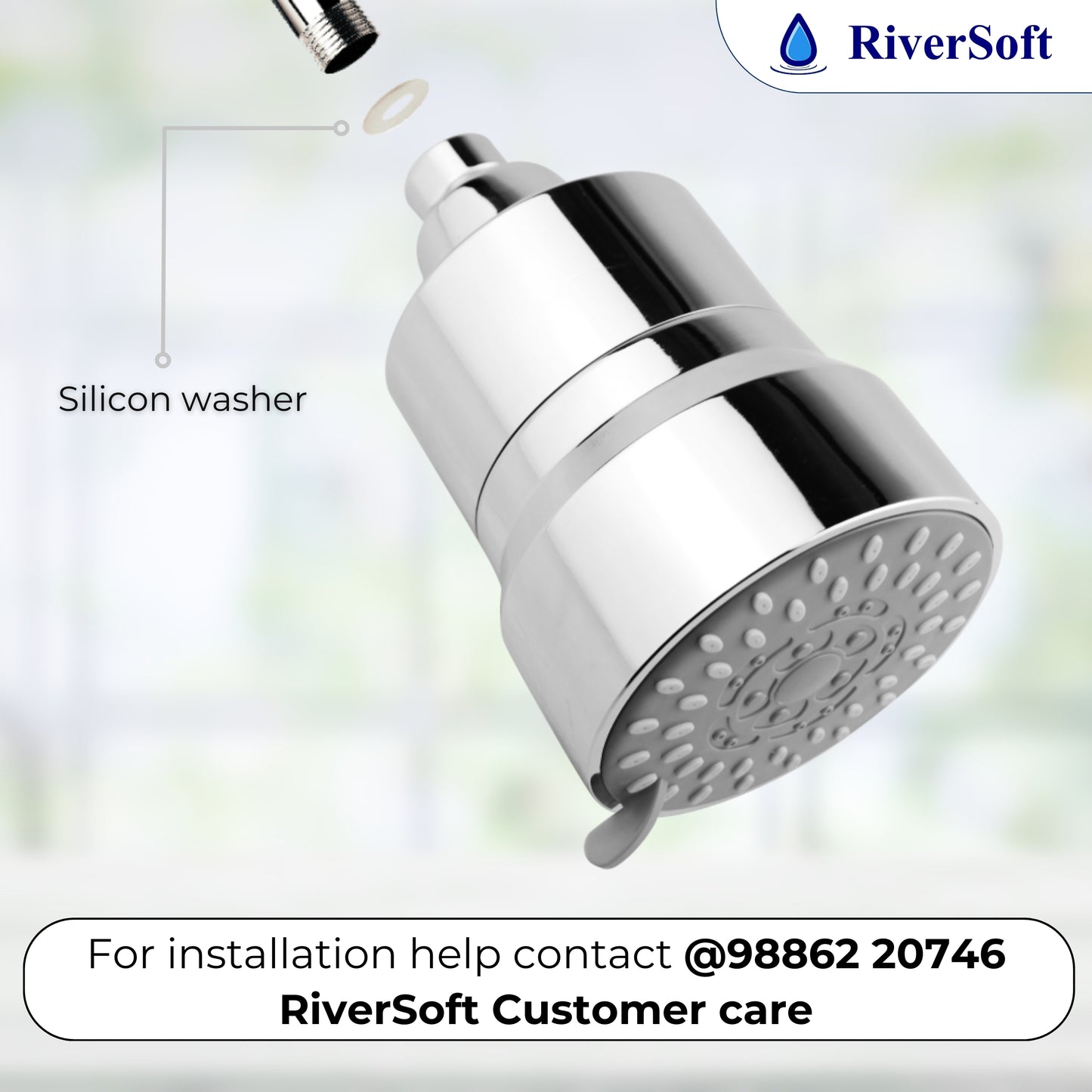 RiverSoft DIVA-03 shower filter for hard water, tap filter & shower arm Combo | 3 Mode Spray Setting | Water Softener for Bathroom | Water Saving mode (Chrome, Pack of 1)