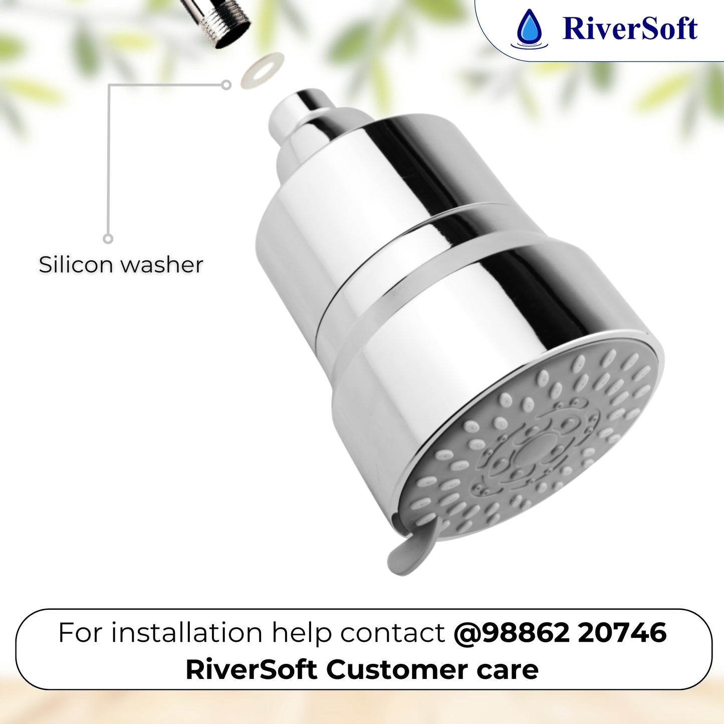 RiverSoft DIVA-05 shower filter for hard water, tap filter & shower arm Combo | 5 Mode Spray Setting | Water Softener for Bathroom | Water saving mist mode (Chrome, Pack of 1)