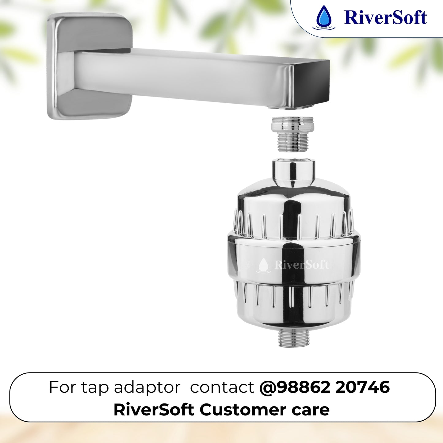 RiverSoft DIVA-05 shower filter for hard water, tap filter & shower arm Combo | 5 Mode Spray Setting | Water Softener for Bathroom | Water saving mist mode (Chrome, Pack of 1)