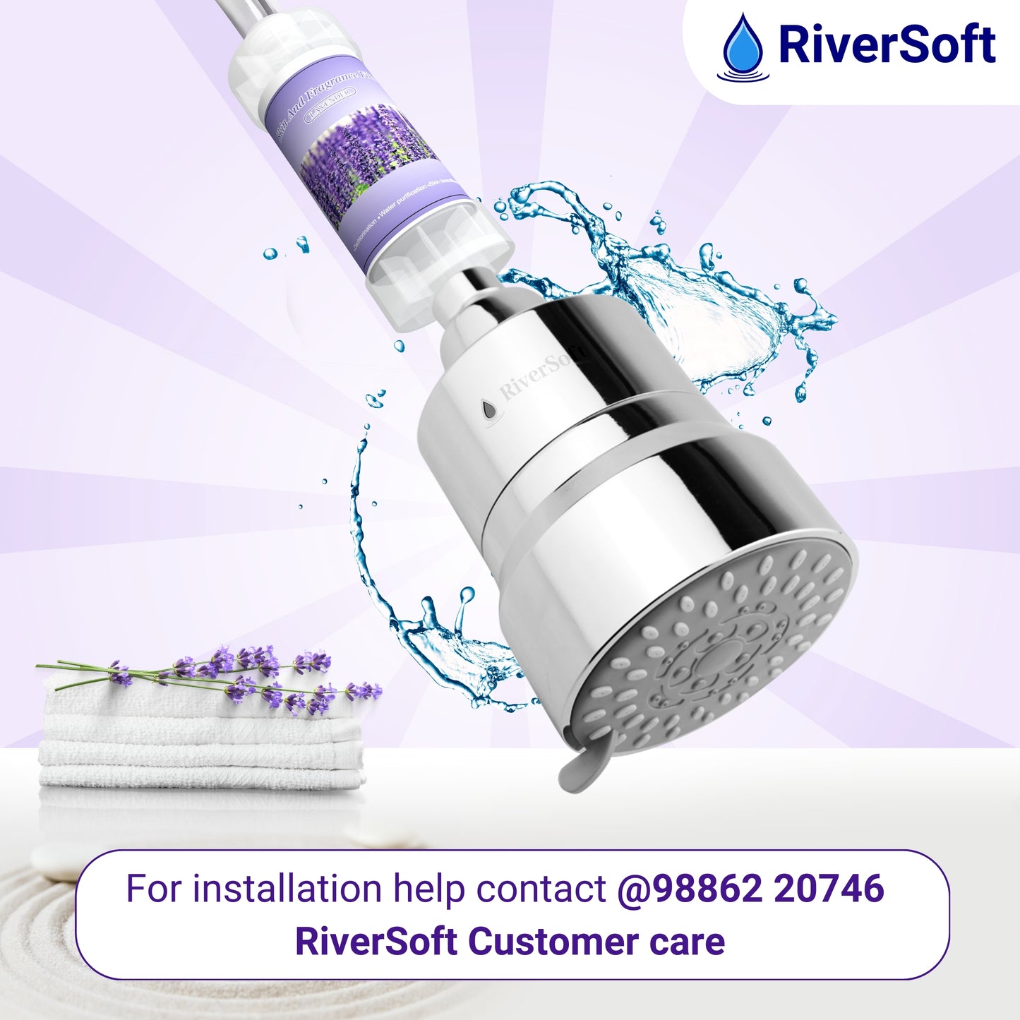 Combo pack DIVA-03 Diva-03 Shower Filter with Lavender Fragrance Filter| 3 Mode Spray Setting | Water Softener for Bathroom | Hard Water Filter (Chrome, Pack of 1)