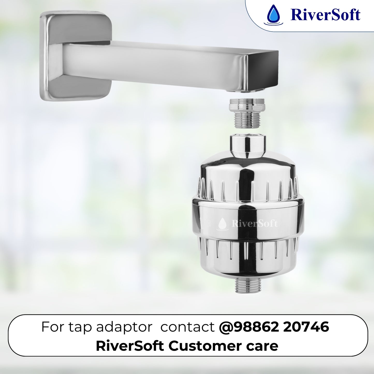 RiverSoft DIVA-03 shower filter for hard water, tap filter & shower arm Combo | 3 Mode Spray Setting | Water Softener for Bathroom | Water Saving mode (Chrome, Pack of 1)