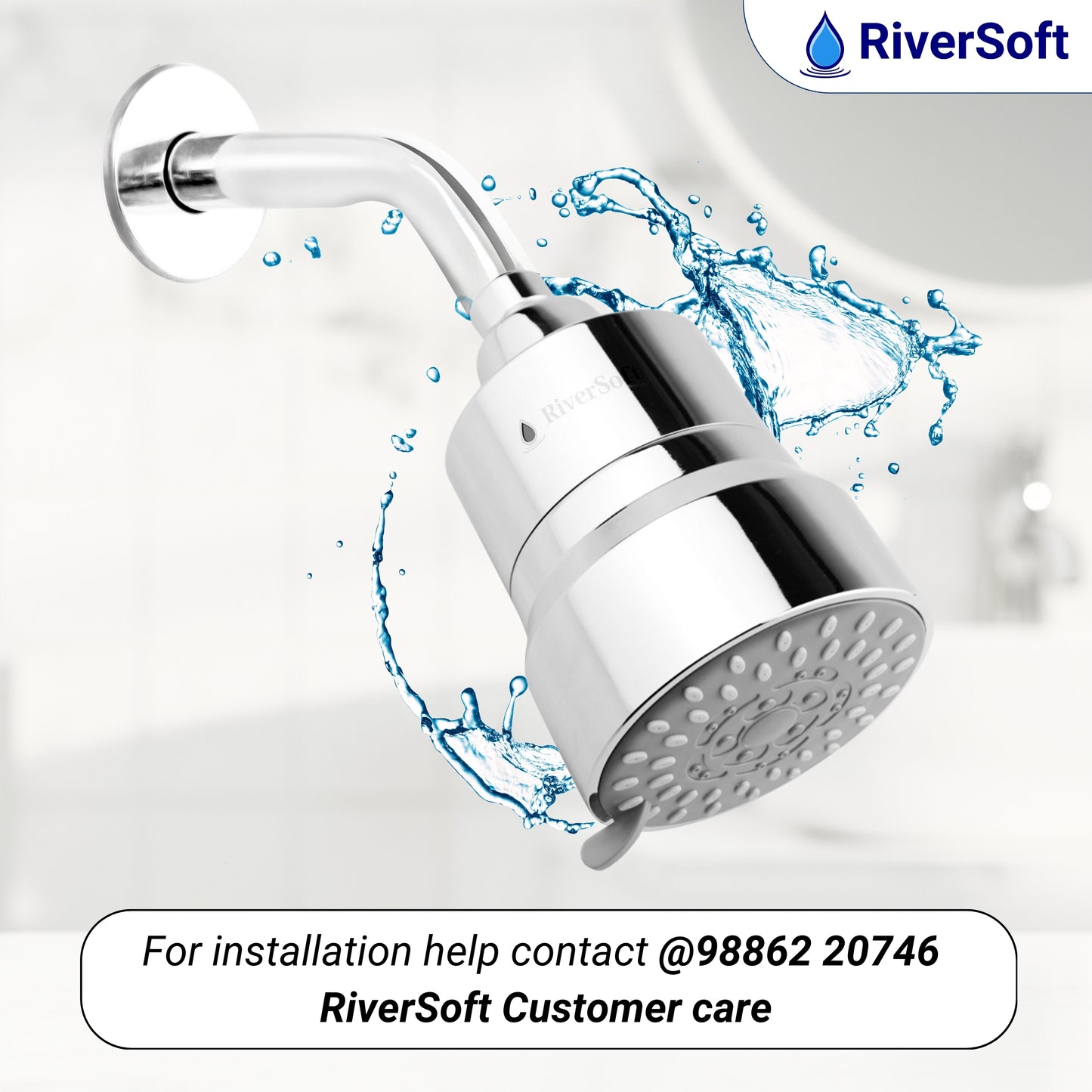 RiverSoft DIVA-03 Showerhead Filter with Sediment Pads| 3 Mode Spray Setting | Water Softener for Bathroom | High Sediment Water and Iron Filter (Chrome, Pack of 1)