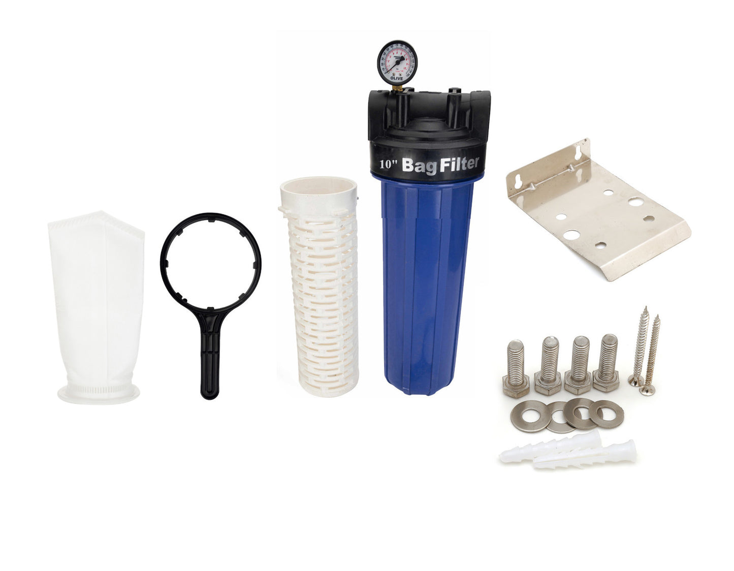 AFB-10 Mainline sediment filter | 10 inch housing with filter bag | 1 micron | 1 inch inlet outlet