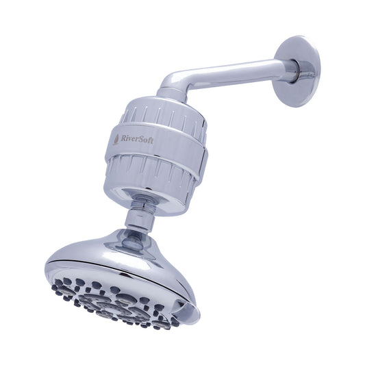 Shower filter with Overhead shower MS 135(6 spray setting) with shower arm 6 inch | Protect from hard water | Complete bath set