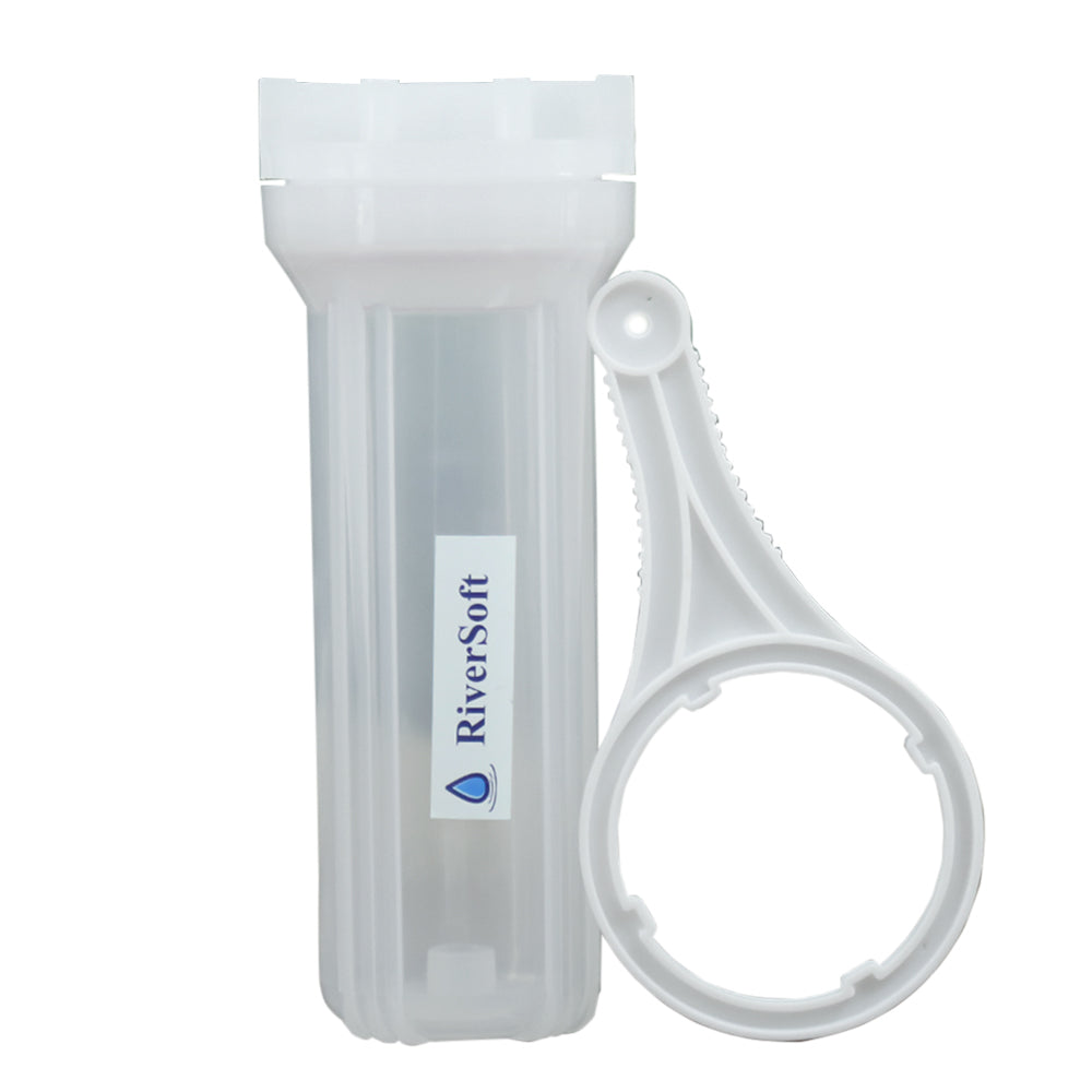 RiverSoft PreRO-10-STR RO Semi-transparent prefilter assembly with additional MLT cartridge | Compatible with KENT RO Water Purifier (3/8 inch / 10 mm connection, Semi-transparent, PP)