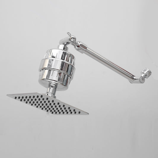 RS66-SF-15 Shower filter with 6 x 6 rain shower with shower arm 15 inch | Complete bath set