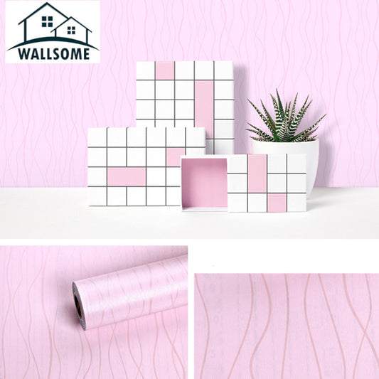 Wallsome WPB-500 Wavy Pink Blush Self Adhesive Wallpaper for Living Room | Dining Room | Bedroom (45 x 500 cm)