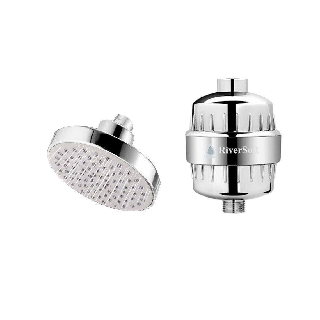 Shower head with shower filter for hard water with 15 stages